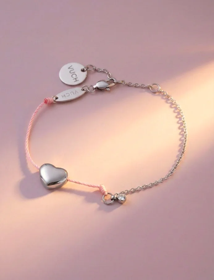 Karkötő Shiny Heart Pink