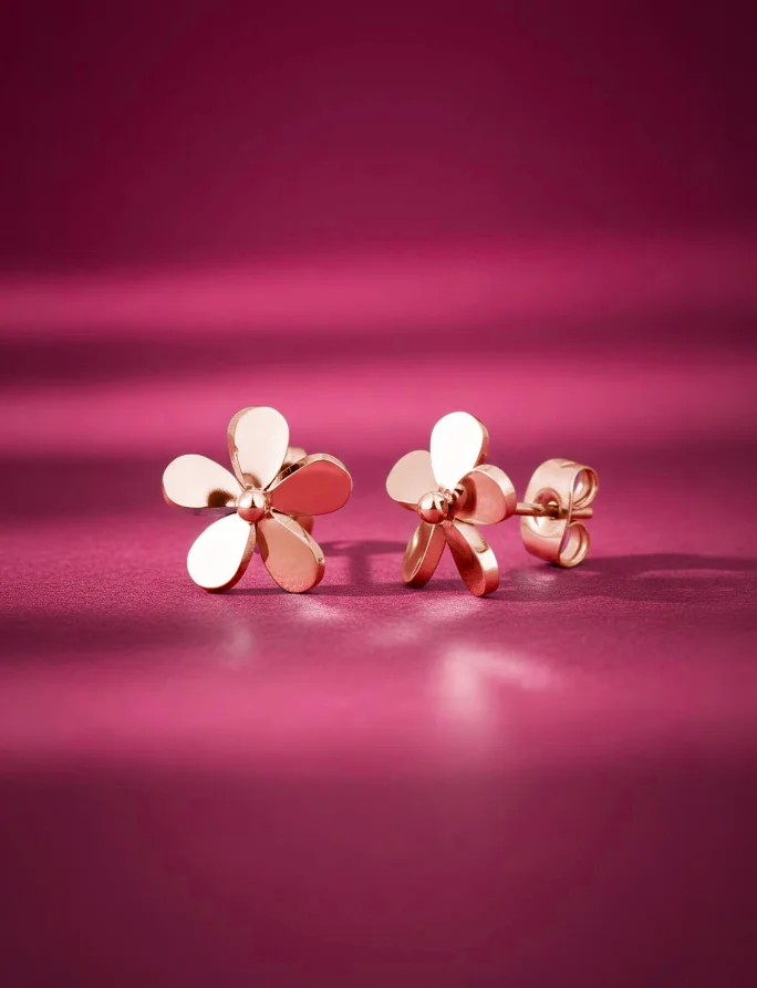Fülbevaló Fleurette Rosegold