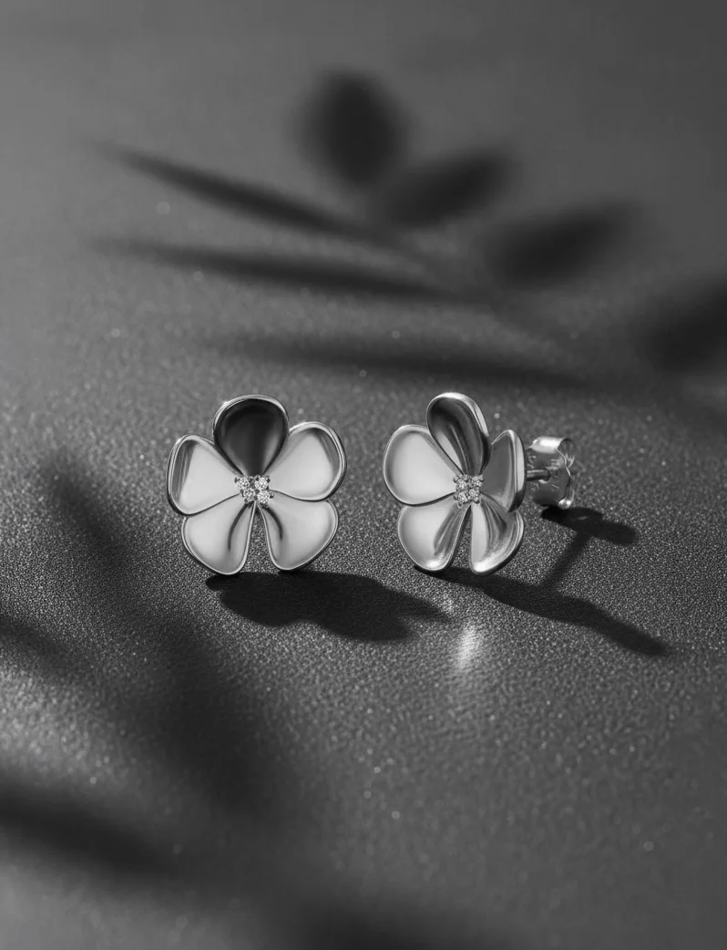 Fülbevaló Floret Silver